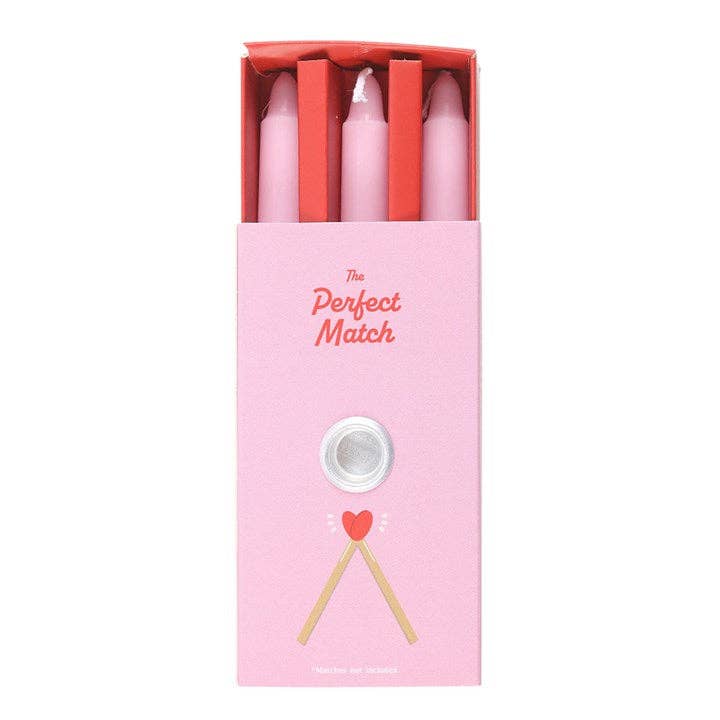Set de 3 velas de San Valentín con afirmación de amor en una caja
