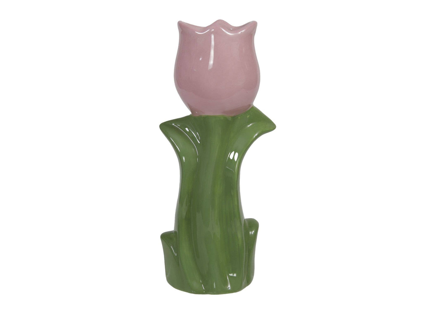 Jarrón de tulipanes rosa