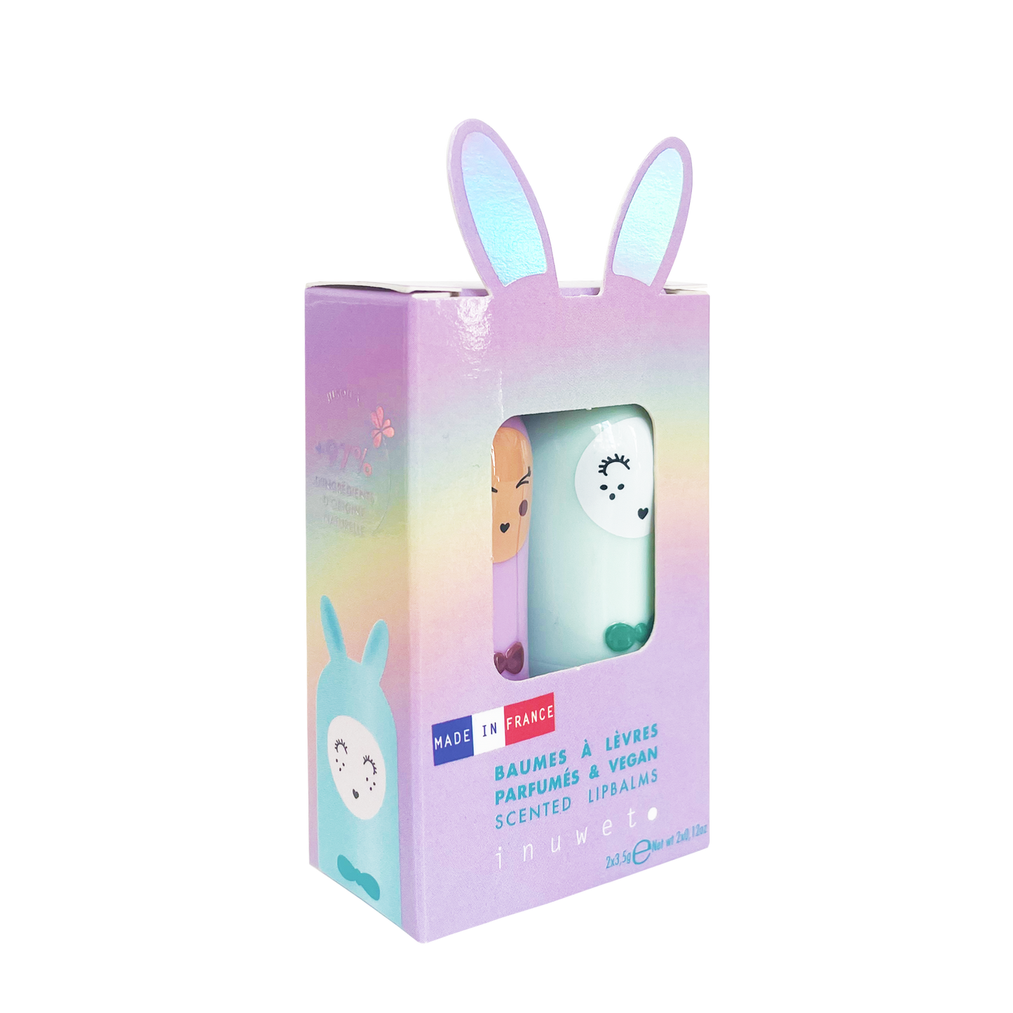 Set de 2 bálsamos labiales - HELENE (nube, manzana)