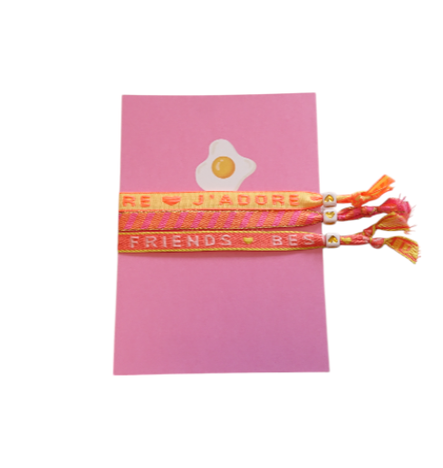 Set 3 Pulseras Cinta de texto Tarjeta Eres excelente