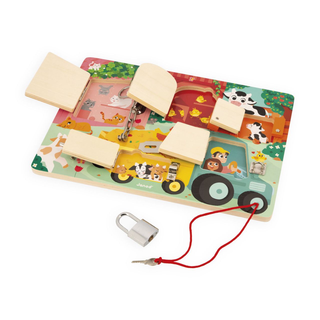 Tablero de Cerraduras La Granja - Juguete Educativo de Madera