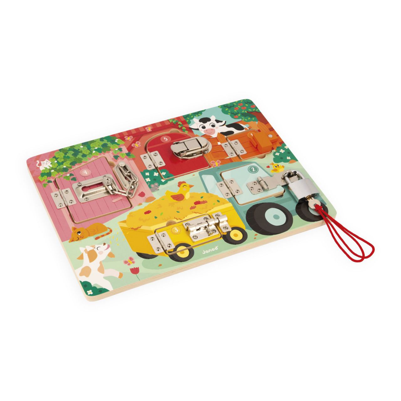 Tablero de Cerraduras La Granja - Juguete Educativo de Madera