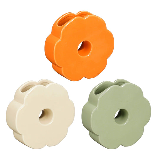 Decoración jarrón de flores colores pastel pequeño