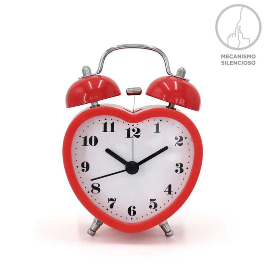 Despertador con Campana Clásica - Diseño en Forma de Corazón