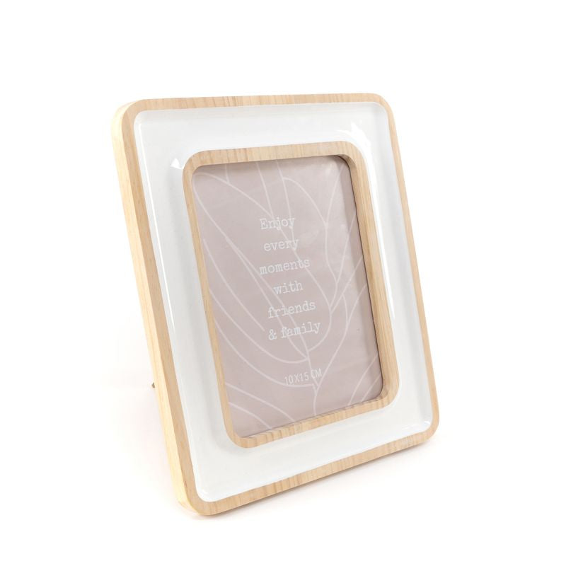 Portafotos de Madera 10x15 cm - Diseño Blanco Minimalista