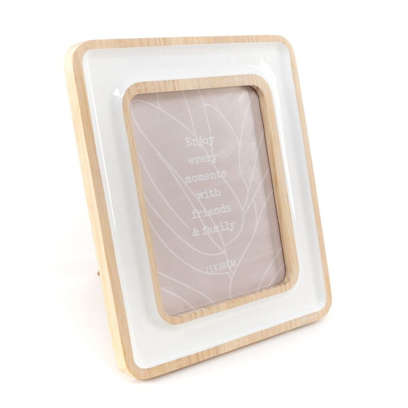 Portafotos de Madera 15x20 cm - Estilo Blanco Minimalista