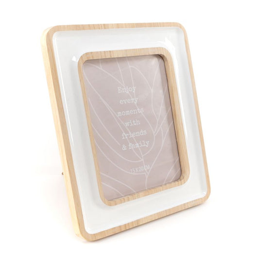 Portafotos de Madera 15x20 cm - Estilo Blanco Minimalista