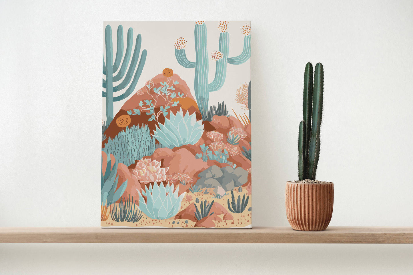 Kit completo para pintar por números: cactus