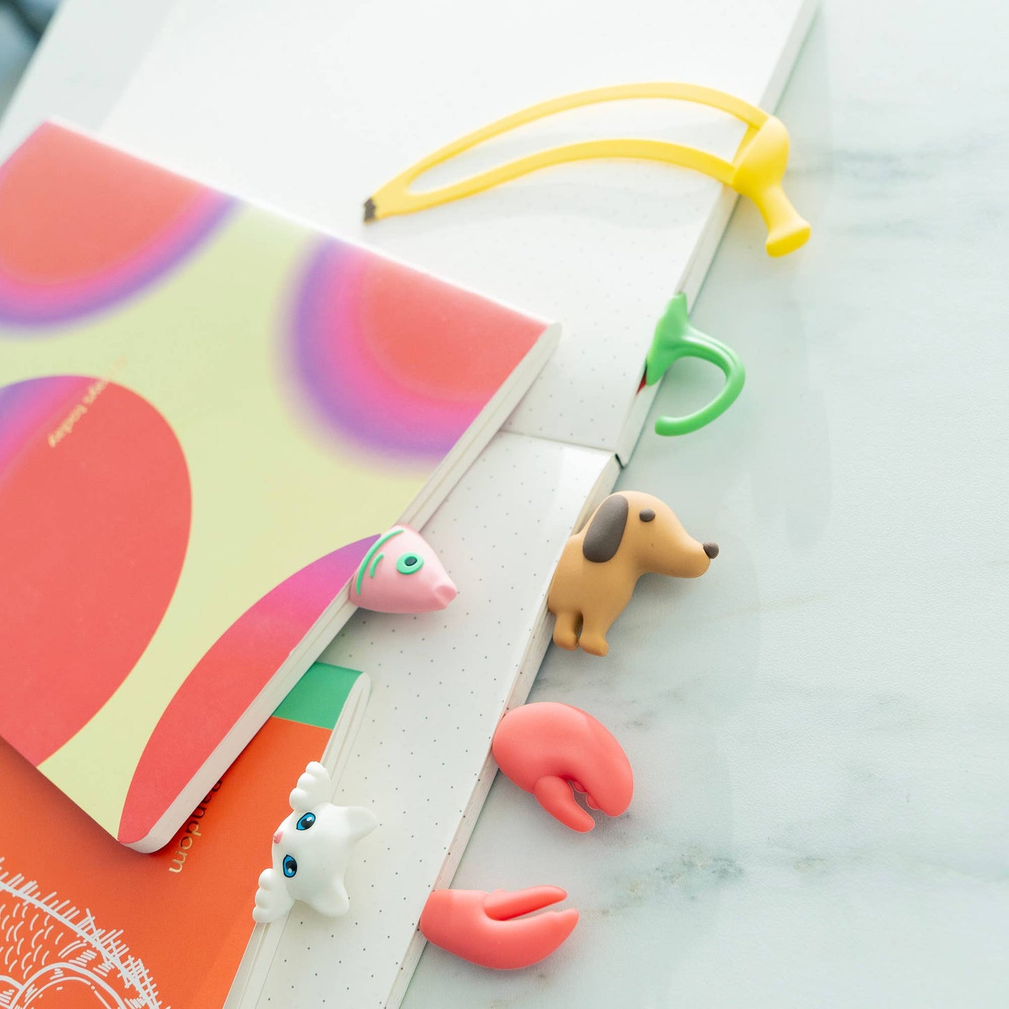 Marcapáginas pez rígido original – Bookmark decorativo kawaii para libros y agendas