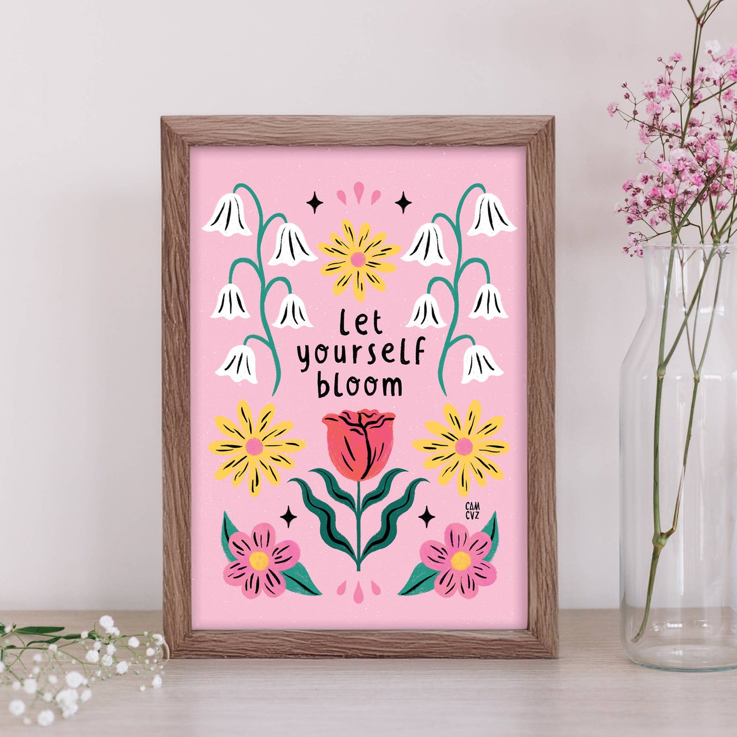 Póster Déjate florecer | flores, citas, empoderamiento