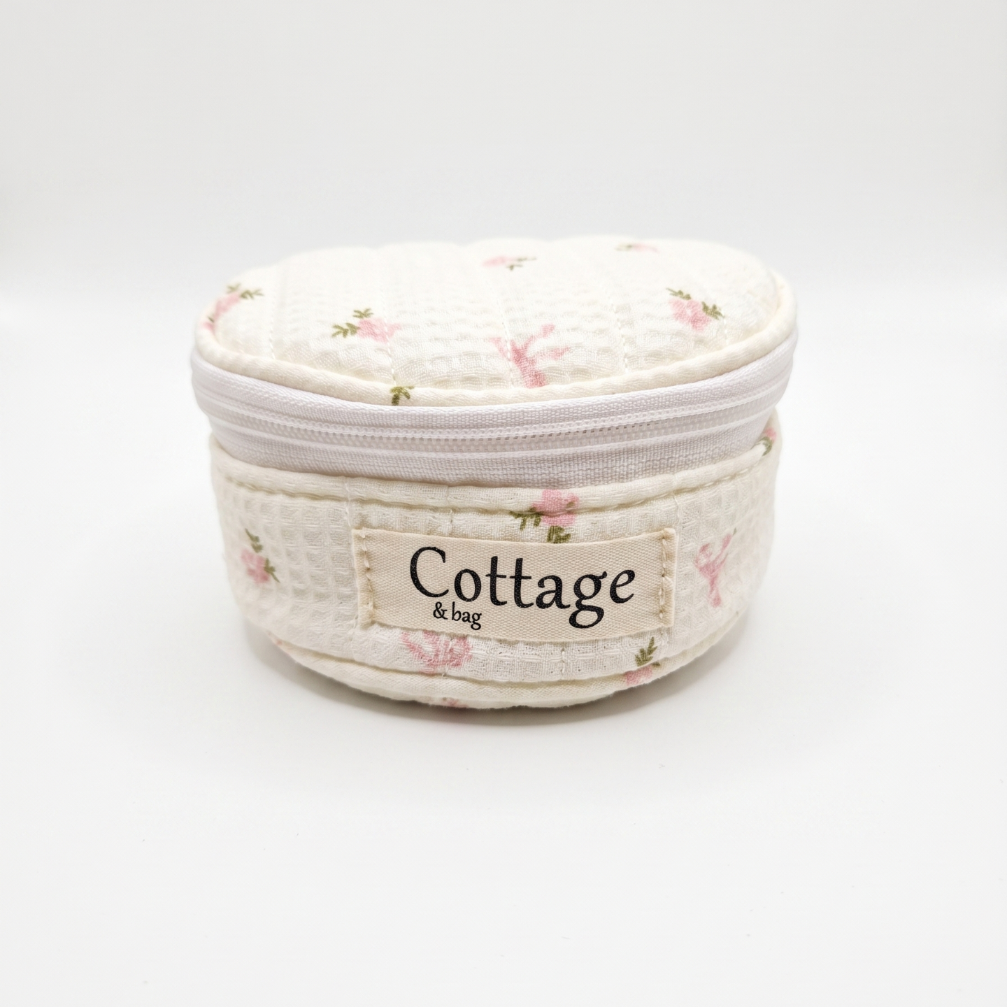 Caja de joyas redonda de algodón: Marguerite rose