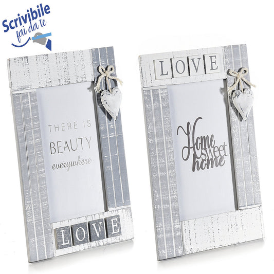 Marco de Fotos de Madera con Colgante de Corazón