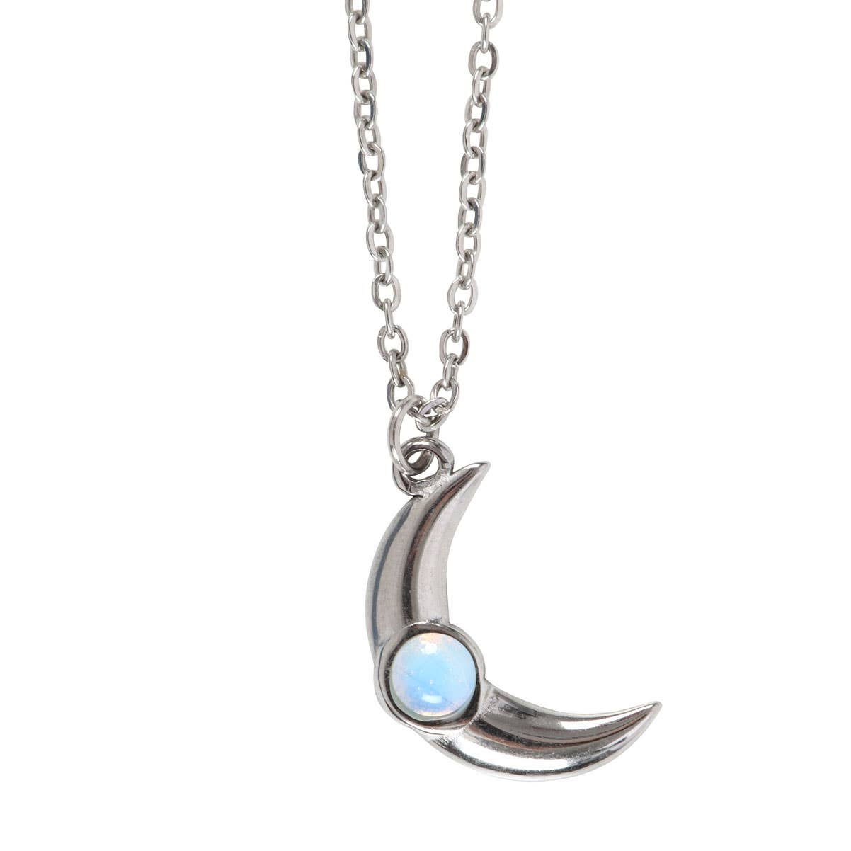Collar de luna creciente de opalita en tarjeta de felicitación