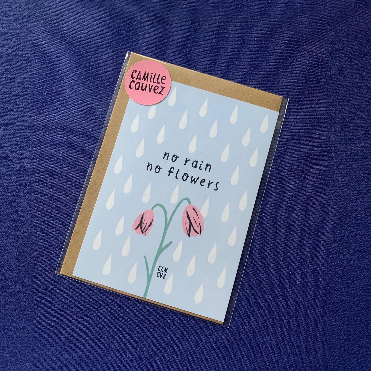 Sin lluvia no hay flores | tarjeta postal cita positiva flores