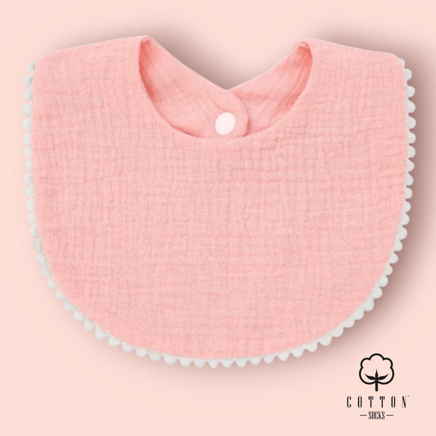 BAO-05 Babero Algodón Orgánico doble tiene 2 tejidos 25X11 cm