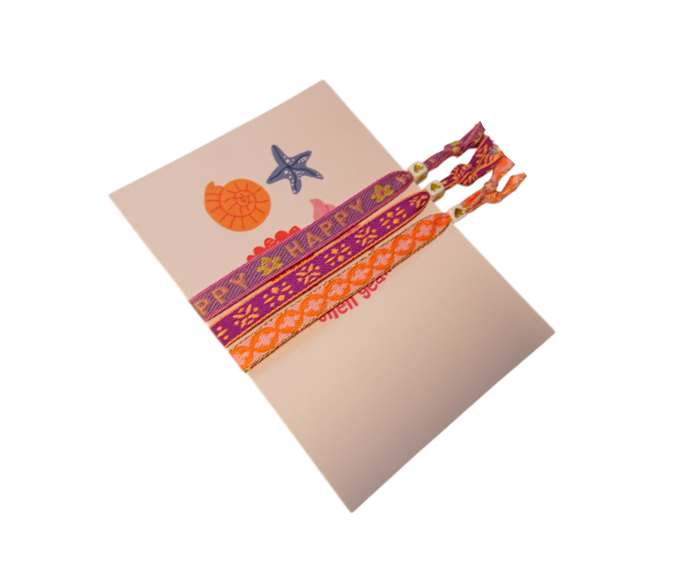 Set 3 Pulseras con Tarjeta Shell Yeah