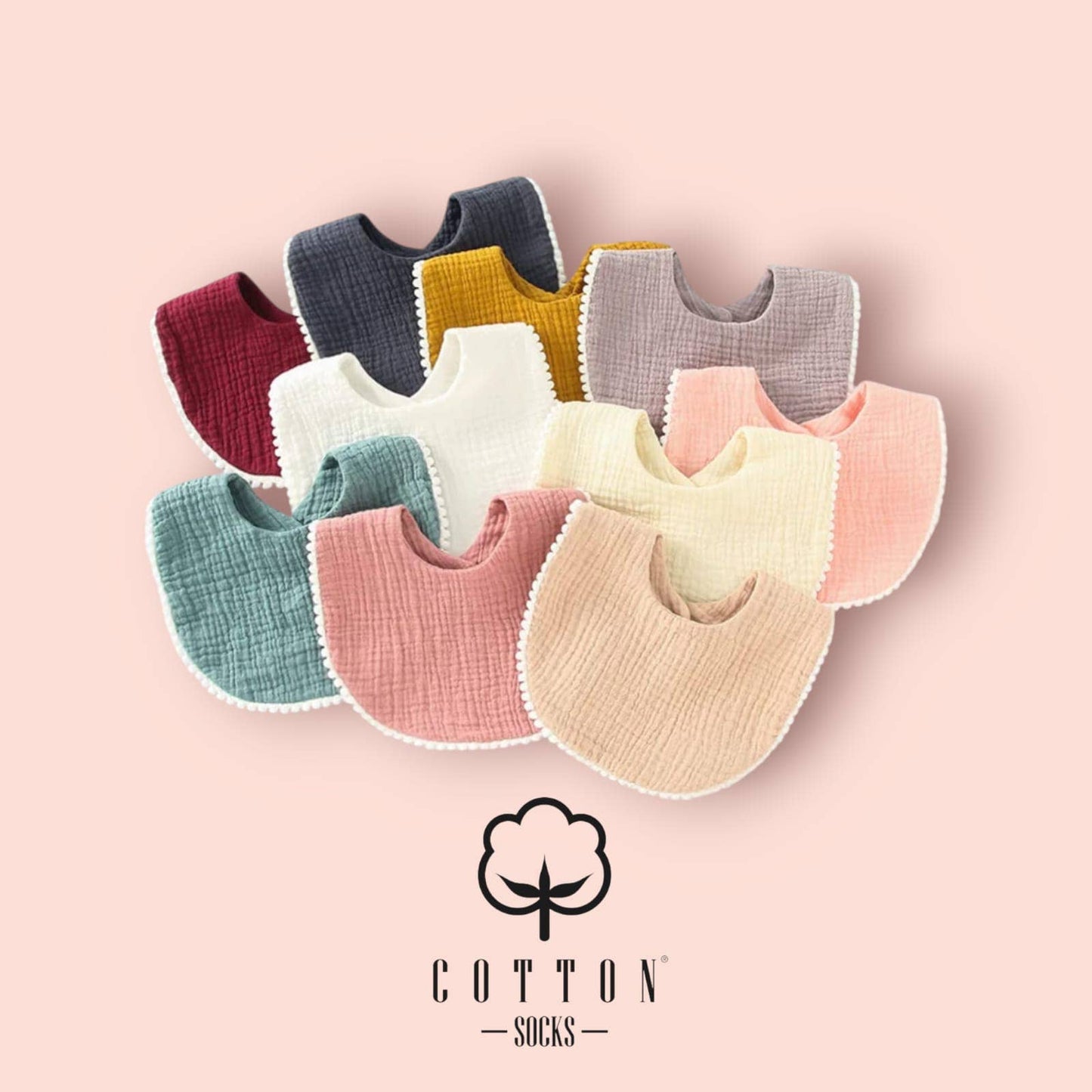 BAO-05 Babero Algodón Orgánico doble tiene 2 tejidos 25X11 cm