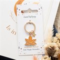 Llavero de hoja mágica de otoño