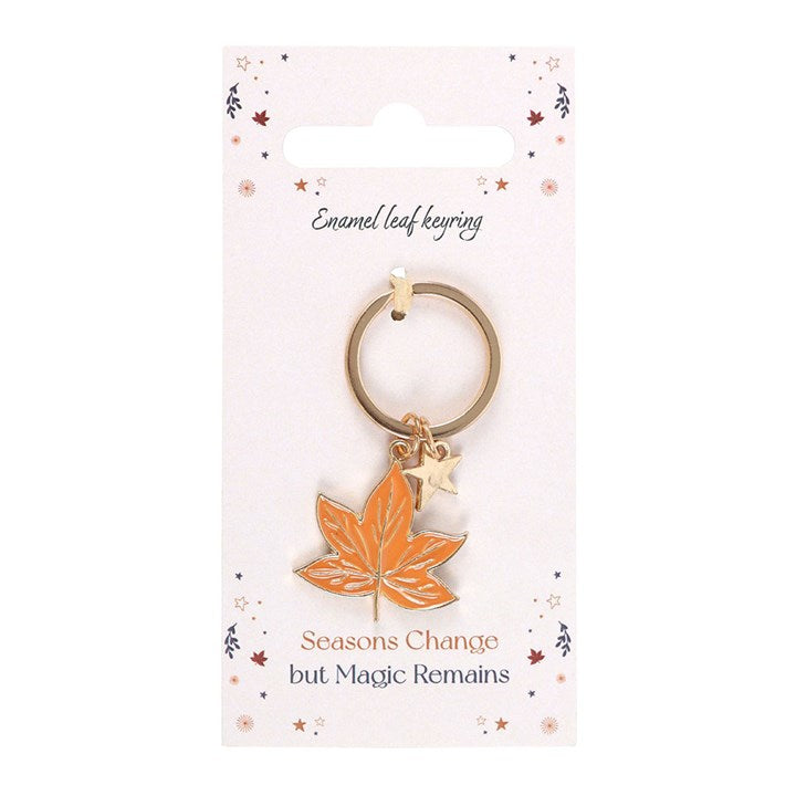 Llavero de hoja mágica de otoño