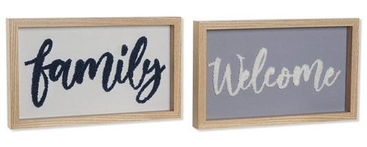 Cuadro Algodon Familia/Bienvenidos