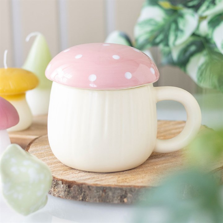 Taza de hongo rosa