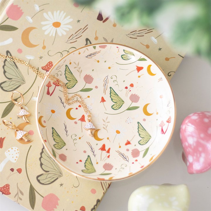 Plato de baratijas con estampado de hadas folclóricas