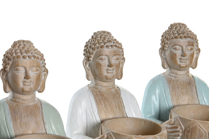 FIGURA RESINA 9X9X14 BUDA PORTAVELA 3 SURT.