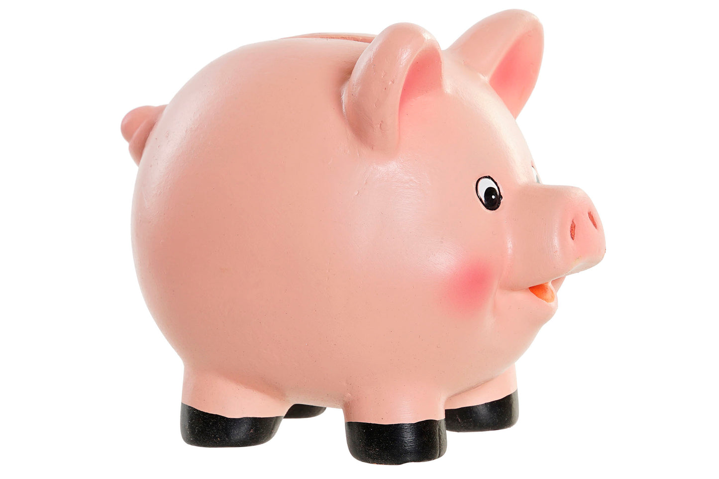 Hucha de Cerdito Rosa de Gres con Caja de Madera - 15 cm | Decoración y Ahorro Divertido