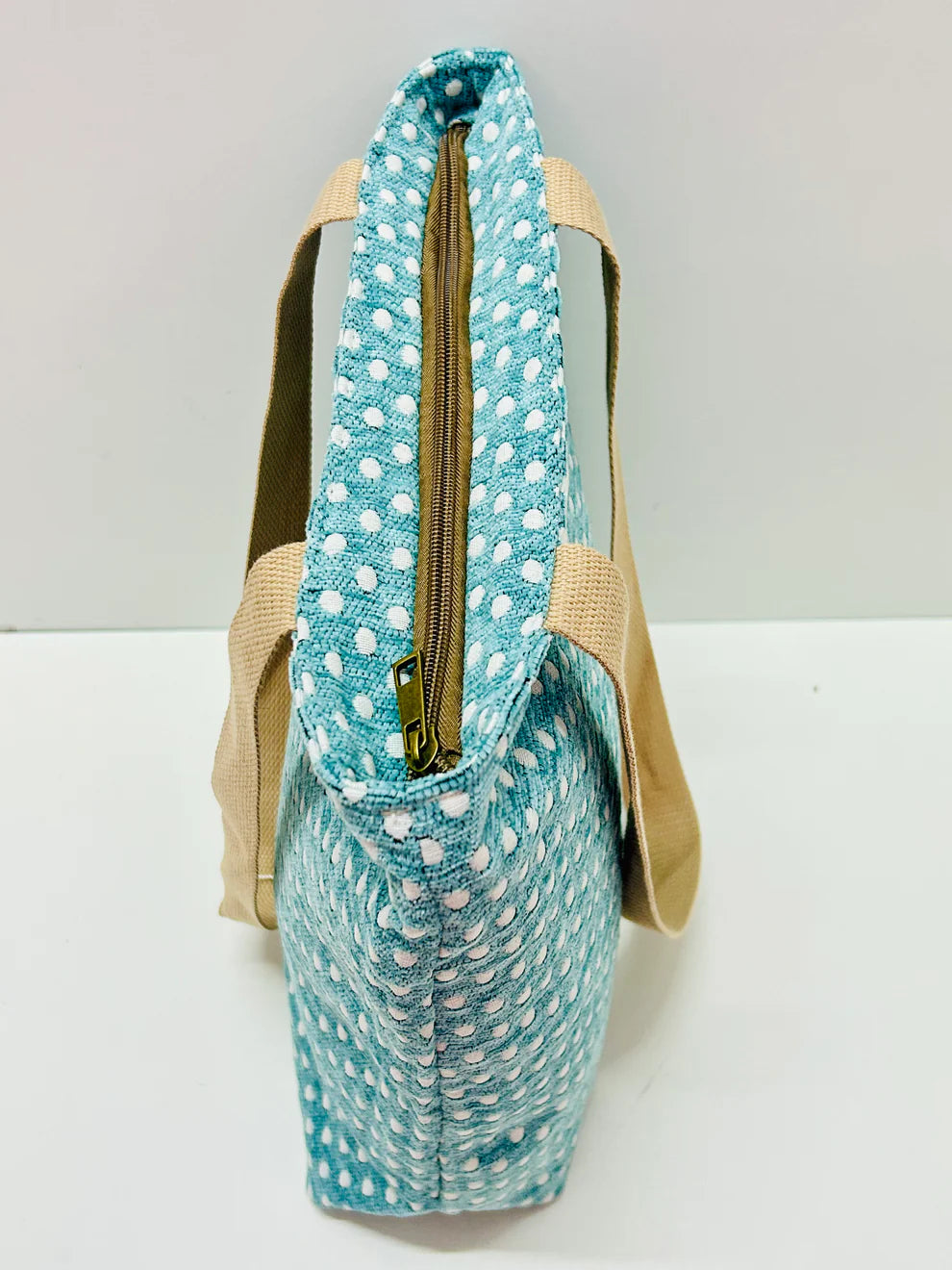 Bolsa Tote Bag Lunares Celeste