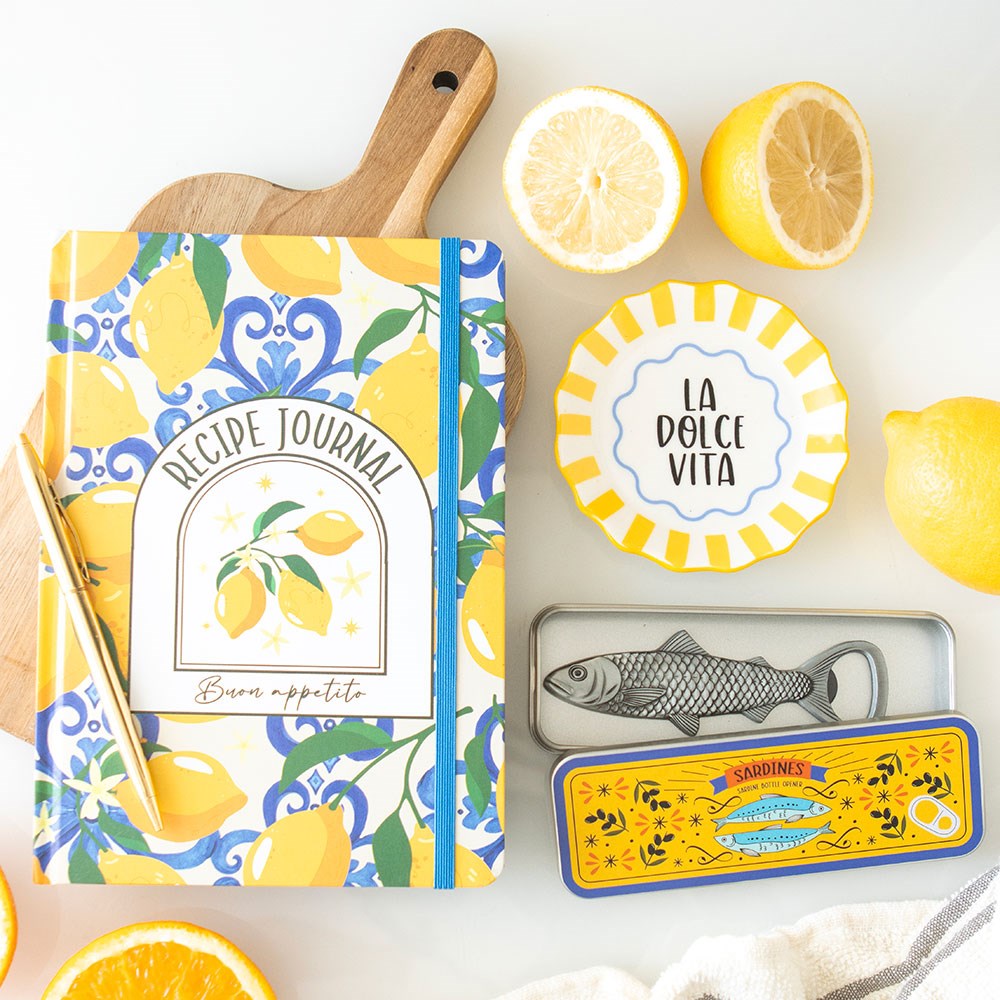 Cuaderno de Recetas A5 Limones – Libro de Cocina Italiano 120 Páginas