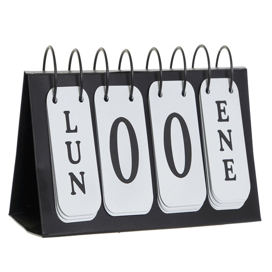 Calendario Perpetuo Metálico Negro – Diseño Retro Industrial