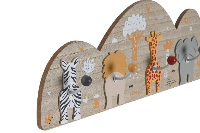 PERCHERO MDF METAL 40X5X15 4 PERCHAS NATURAL