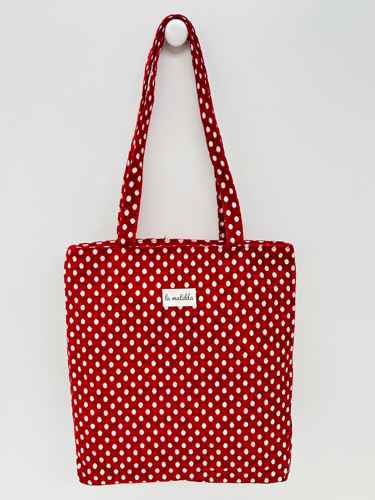 Bolsa Tote Bag Lunares Rojo
