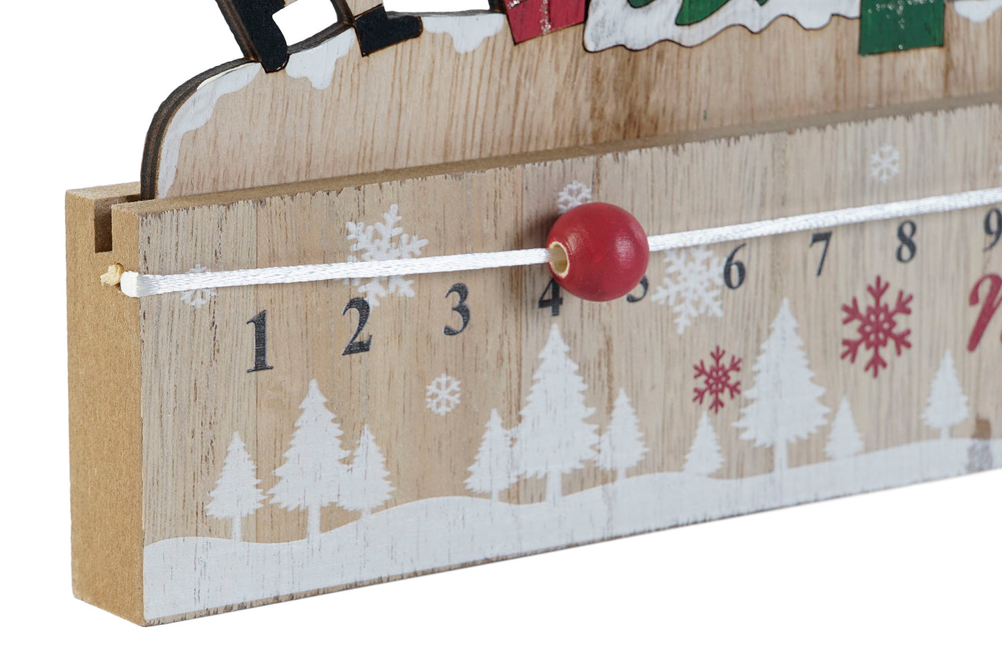 Calendario de Adviento de Madera con Diseño Navideño – MDF 45 cm