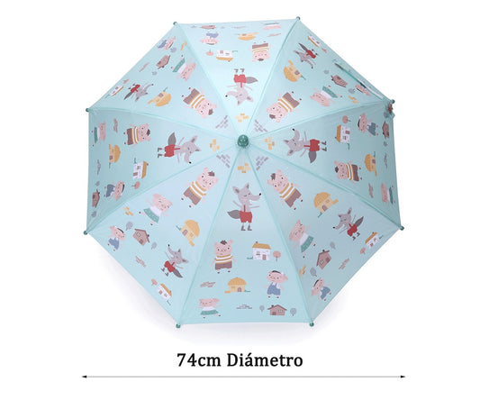 Paraguas The Three Little Pigs "Los tres cerditos"