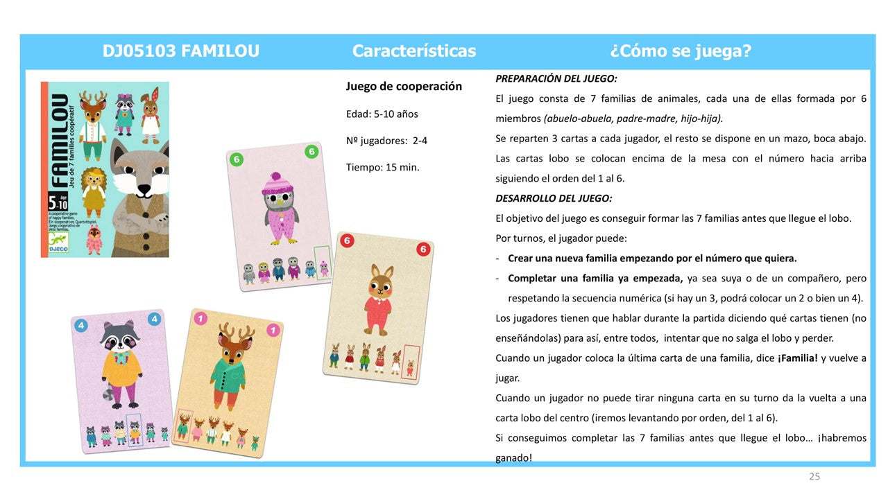 Juego de Cartas Familou Cooperativo – Djeco