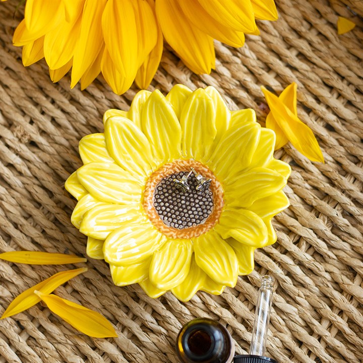 Plato Decorativo Girasol de Cerámica