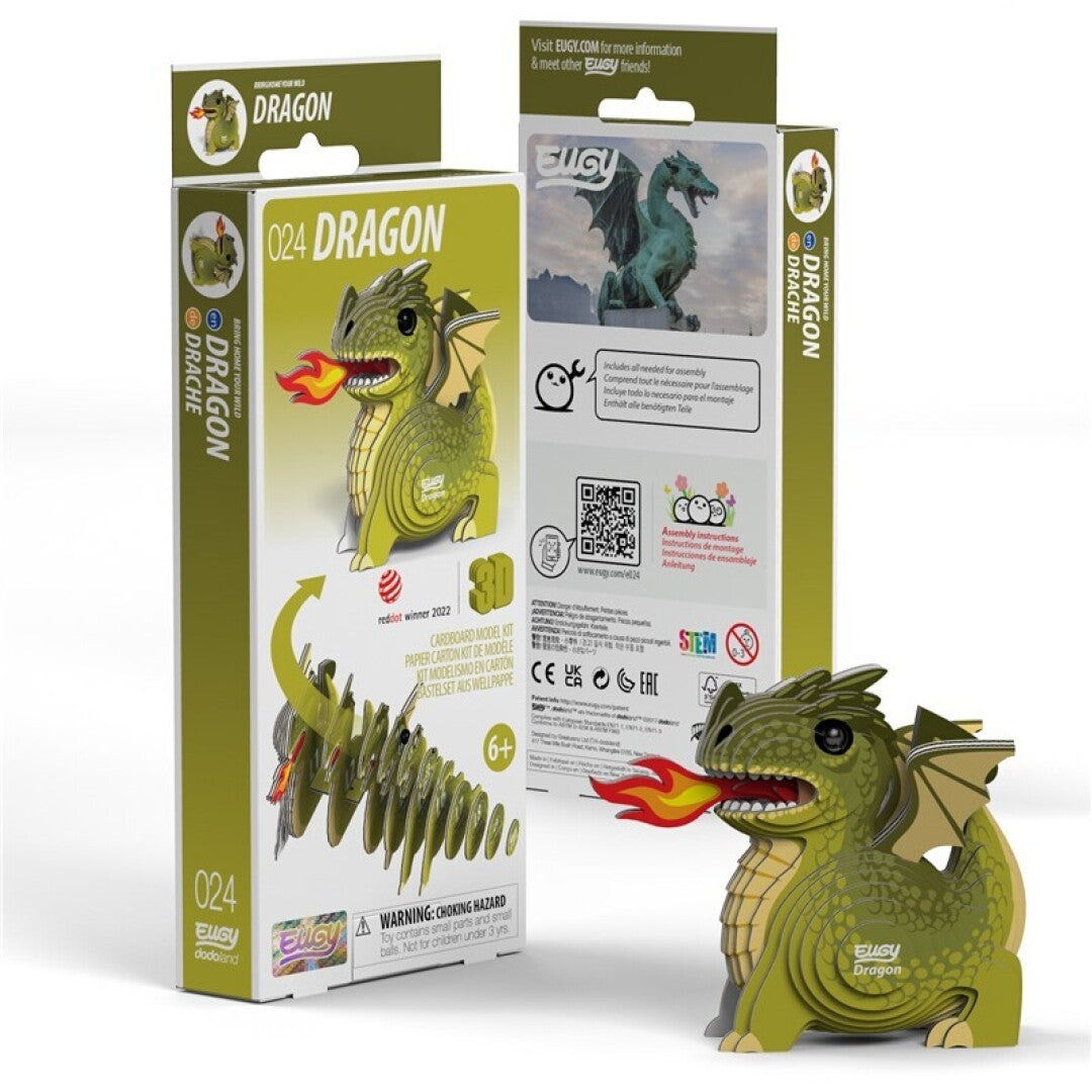 Puzzle 3D Eugy Dragón de Cartón Ecológico para Montar