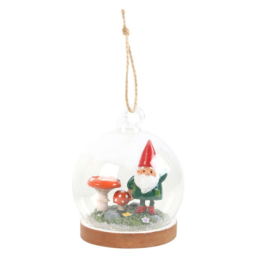 Decoración colgante de Navidad con Gnome en cúpula de vidrio