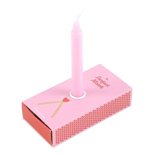 Set de 3 velas de San Valentín con afirmación de amor en una caja