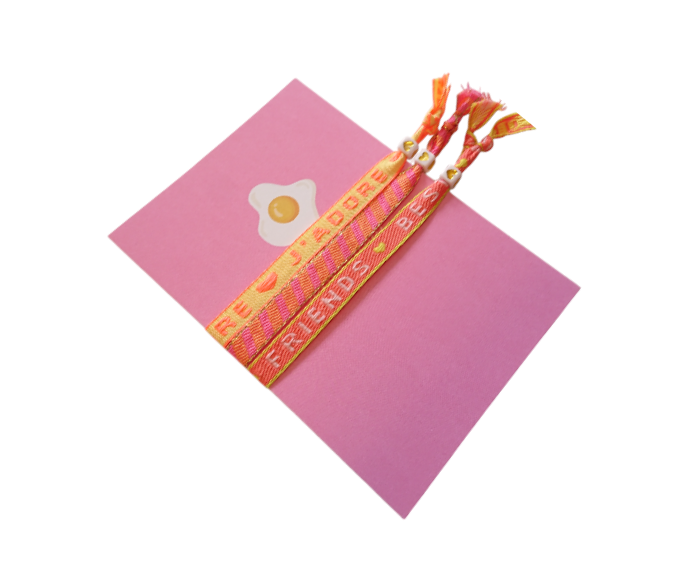 Set 3 Pulseras Cinta de texto Tarjeta Eres excelente