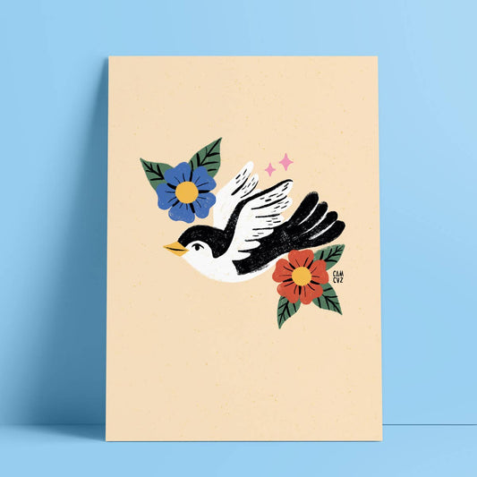 Póster de golondrina | tatuaje, vintage, regalo navideño
