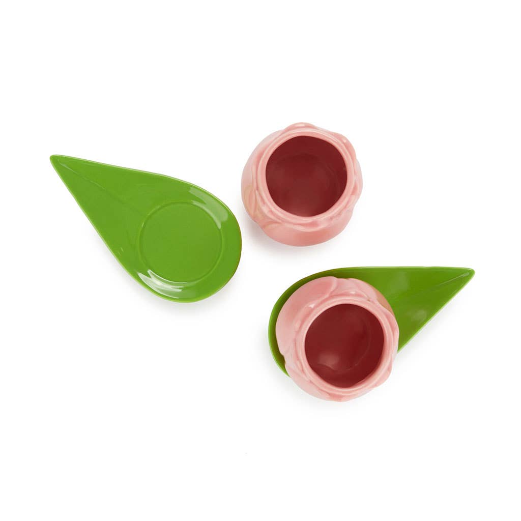 Set tazas café Tulipanes rosa