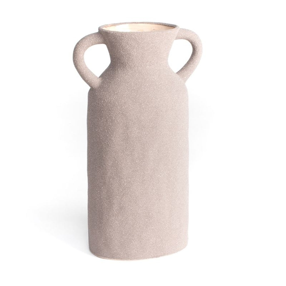 Jarrón con asas en color topo | Elegancia y estilo natural
