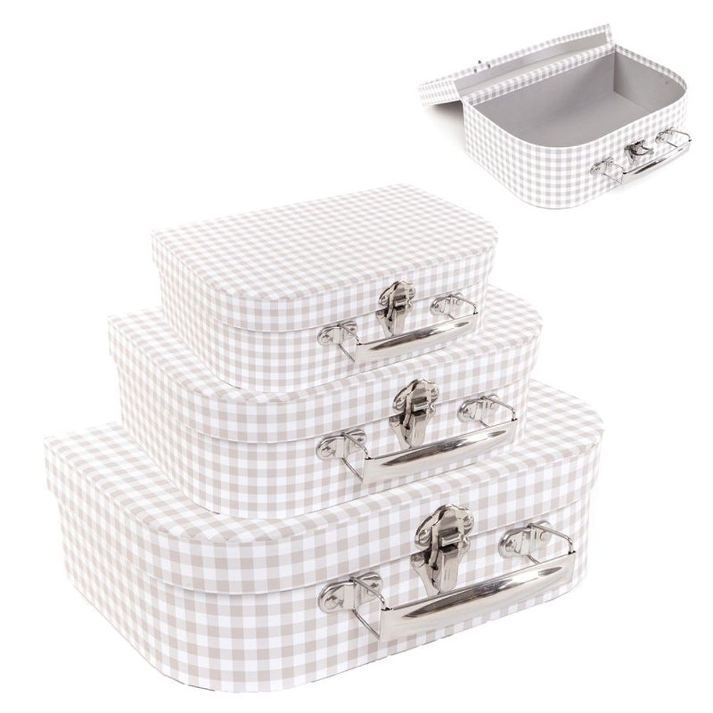 Maletín estilo vichy gris | Organización con diseño elegante