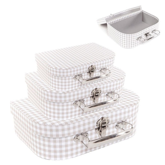 Maletín estilo vichy gris | Organización con diseño elegante