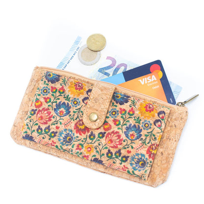 Carteras de tarjetas delgadas para mujer con estampado de flores BAG-2223