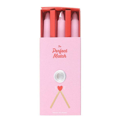 Set de 3 velas de San Valentín con afirmación de amor en una caja
