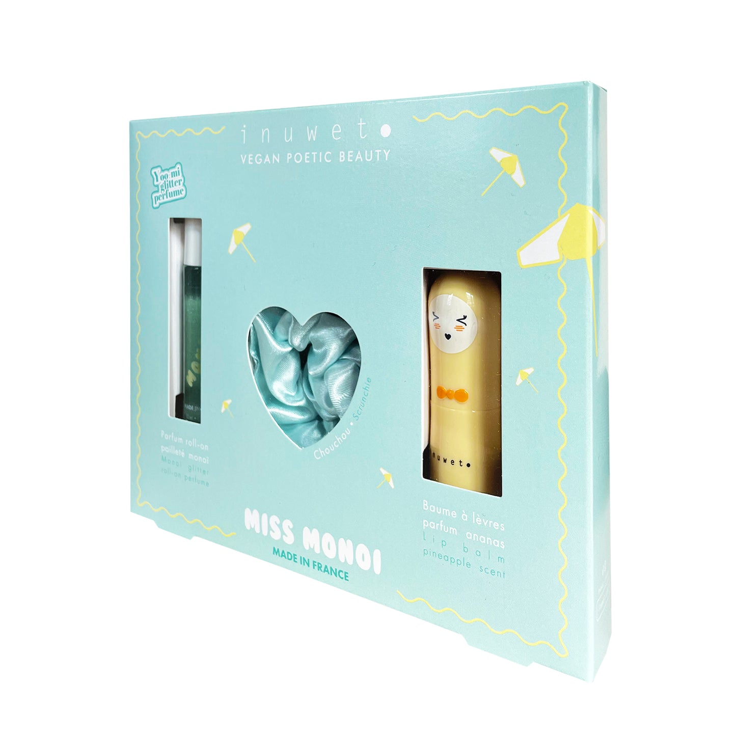 Set regalo Miss Monoi: perfume, scrunchie y labial de piña