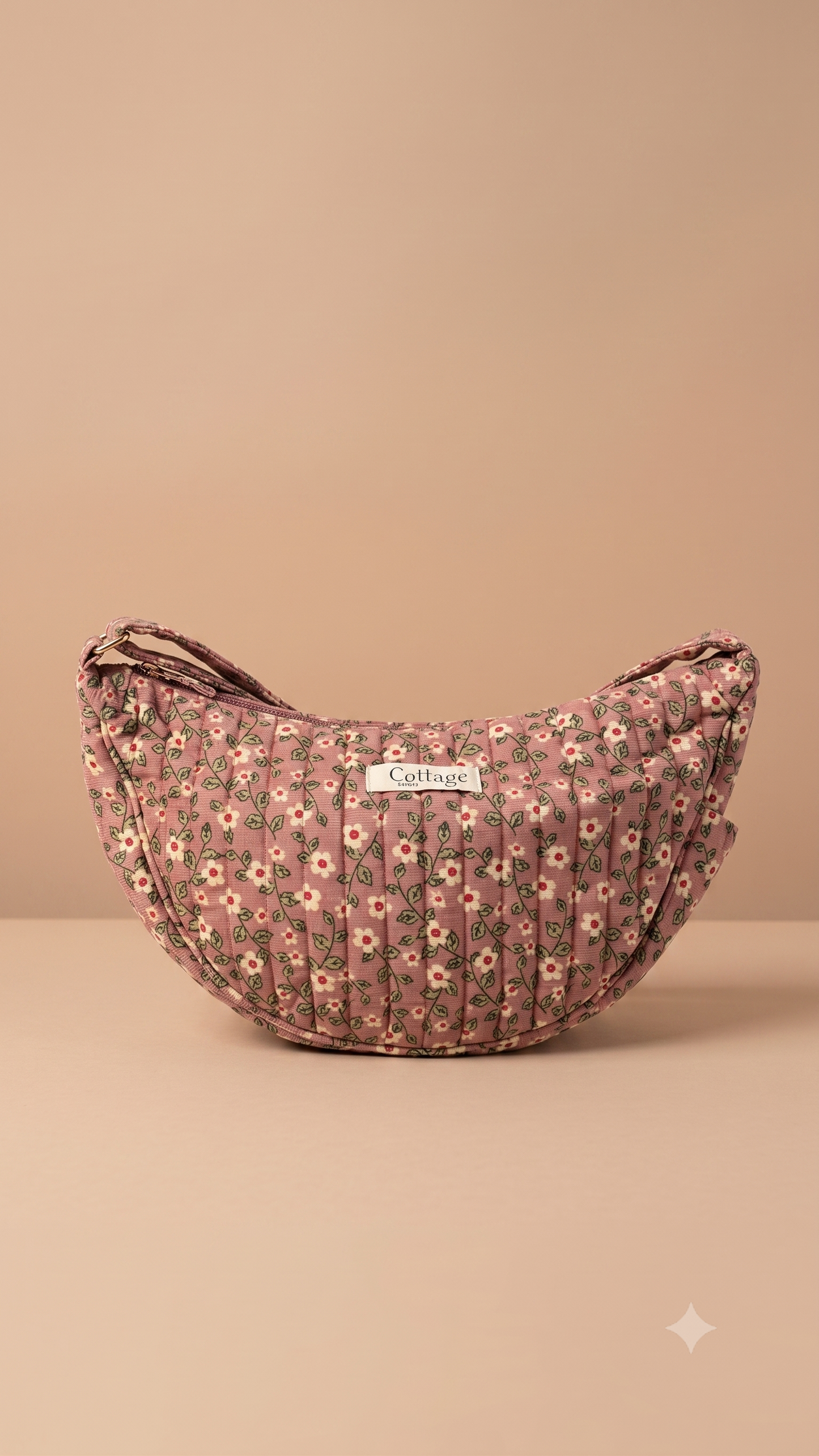 Bolso luna de algodón para llevar cruzado acolchado